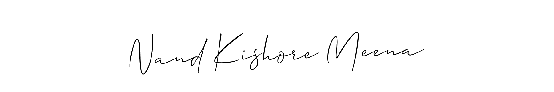 if you are searching for the best signature style for your name Nand Kishore Meena. so please give up your signature search. here we have designed multiple signature styles  using Allison_Script. Nand Kishore Meena signature style 2 images and pictures png