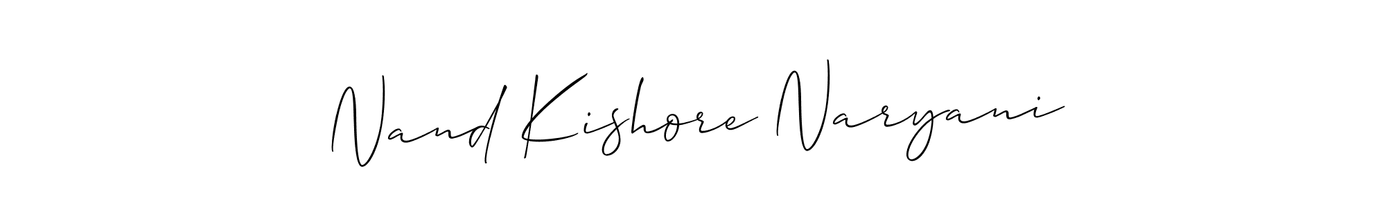 Also we have Nand Kishore Naryani name is the best signature style. Create professional handwritten signature collection using Allison_Script autograph style. Nand Kishore Naryani signature style 2 images and pictures png