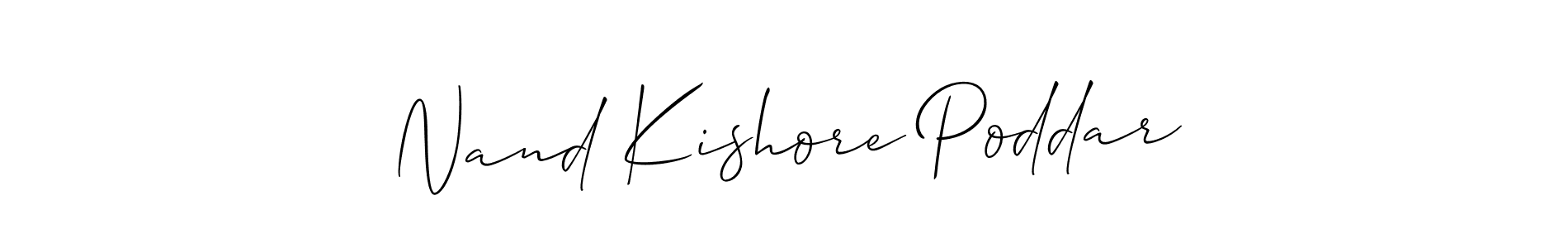 Also You can easily find your signature by using the search form. We will create Nand Kishore Poddar name handwritten signature images for you free of cost using Allison_Script sign style. Nand Kishore Poddar signature style 2 images and pictures png