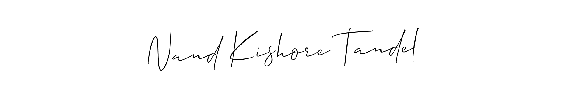Create a beautiful signature design for name Nand Kishore Tandel. With this signature (Allison_Script) fonts, you can make a handwritten signature for free. Nand Kishore Tandel signature style 2 images and pictures png