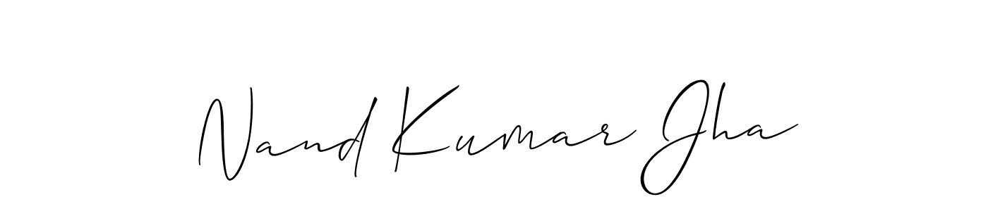 You should practise on your own different ways (Allison_Script) to write your name (Nand Kumar Jha) in signature. don't let someone else do it for you. Nand Kumar Jha signature style 2 images and pictures png