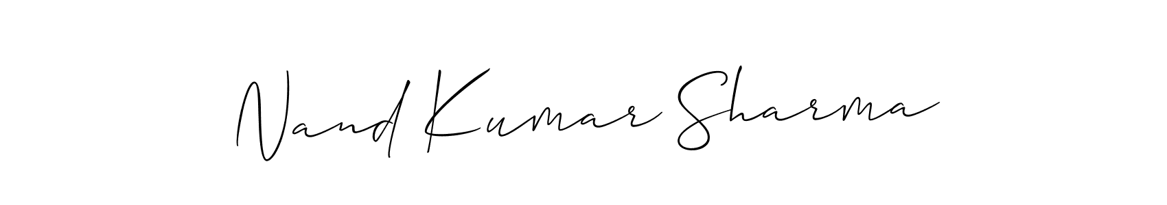 The best way (Allison_Script) to make a short signature is to pick only two or three words in your name. The name Nand Kumar Sharma include a total of six letters. For converting this name. Nand Kumar Sharma signature style 2 images and pictures png