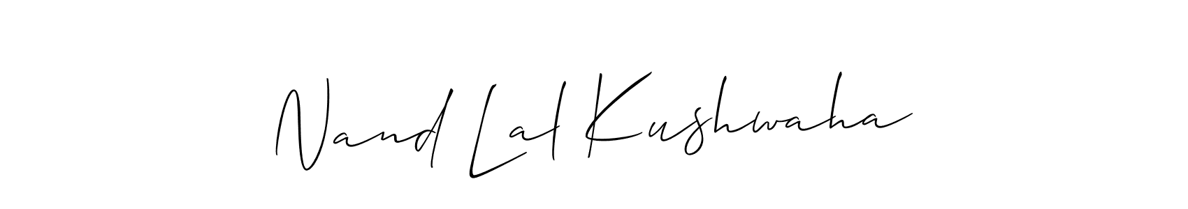 How to Draw Nand Lal Kushwaha signature style? Allison_Script is a latest design signature styles for name Nand Lal Kushwaha. Nand Lal Kushwaha signature style 2 images and pictures png