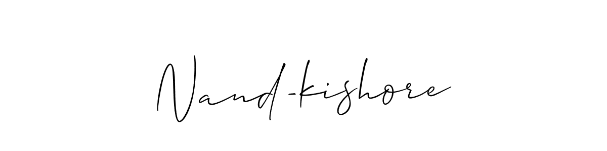 How to Draw Nand-kishore signature style? Allison_Script is a latest design signature styles for name Nand-kishore. Nand-kishore signature style 2 images and pictures png