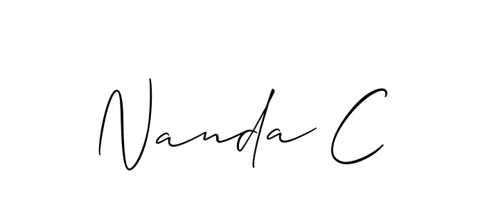 Nanda C stylish signature style. Best Handwritten Sign (Allison_Script) for my name. Handwritten Signature Collection Ideas for my name Nanda C. Nanda C signature style 2 images and pictures png