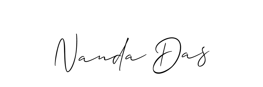 Make a beautiful signature design for name Nanda Das. With this signature (Allison_Script) style, you can create a handwritten signature for free. Nanda Das signature style 2 images and pictures png