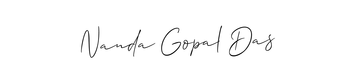 Use a signature maker to create a handwritten signature online. With this signature software, you can design (Allison_Script) your own signature for name Nanda Gopal Das. Nanda Gopal Das signature style 2 images and pictures png