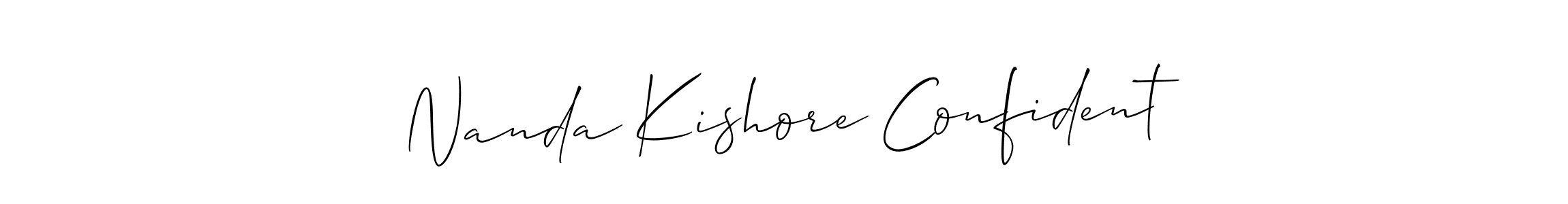 You should practise on your own different ways (Allison_Script) to write your name (Nanda Kishore Confident) in signature. don't let someone else do it for you. Nanda Kishore Confident signature style 2 images and pictures png