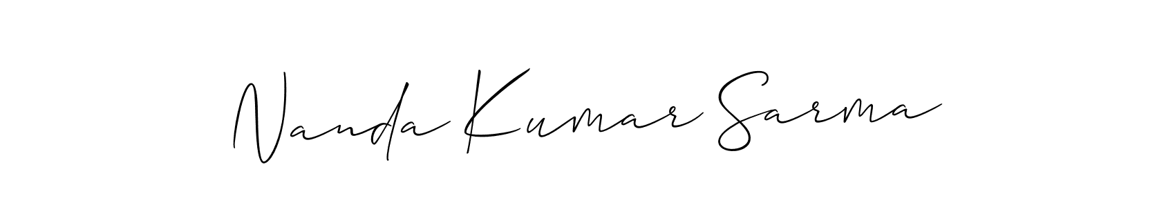 How to Draw Nanda Kumar Sarma signature style? Allison_Script is a latest design signature styles for name Nanda Kumar Sarma. Nanda Kumar Sarma signature style 2 images and pictures png