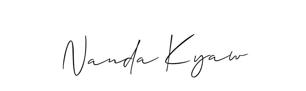 Also we have Nanda Kyaw name is the best signature style. Create professional handwritten signature collection using Allison_Script autograph style. Nanda Kyaw signature style 2 images and pictures png