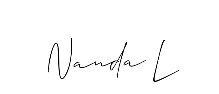 Make a short Nanda L signature style. Manage your documents anywhere anytime using Allison_Script. Create and add eSignatures, submit forms, share and send files easily. Nanda L signature style 2 images and pictures png