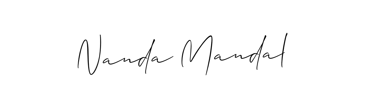 Also You can easily find your signature by using the search form. We will create Nanda Mandal name handwritten signature images for you free of cost using Allison_Script sign style. Nanda Mandal signature style 2 images and pictures png