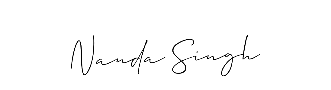 Make a beautiful signature design for name Nanda Singh. With this signature (Allison_Script) style, you can create a handwritten signature for free. Nanda Singh signature style 2 images and pictures png