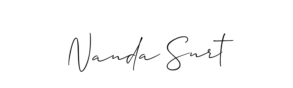 Make a beautiful signature design for name Nanda Snrt. With this signature (Allison_Script) style, you can create a handwritten signature for free. Nanda Snrt signature style 2 images and pictures png