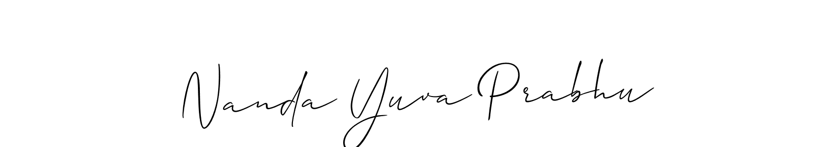 if you are searching for the best signature style for your name Nanda Yuva Prabhu. so please give up your signature search. here we have designed multiple signature styles  using Allison_Script. Nanda Yuva Prabhu signature style 2 images and pictures png