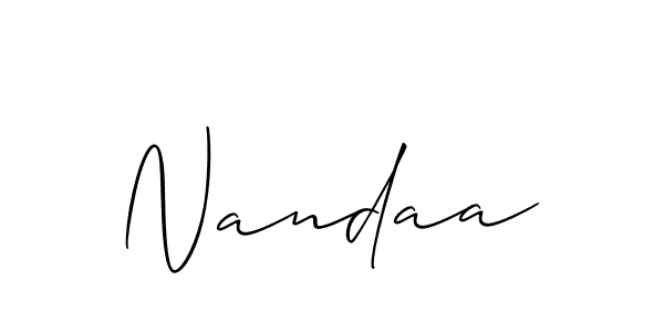Make a beautiful signature design for name Nandaa. With this signature (Allison_Script) style, you can create a handwritten signature for free. Nandaa signature style 2 images and pictures png