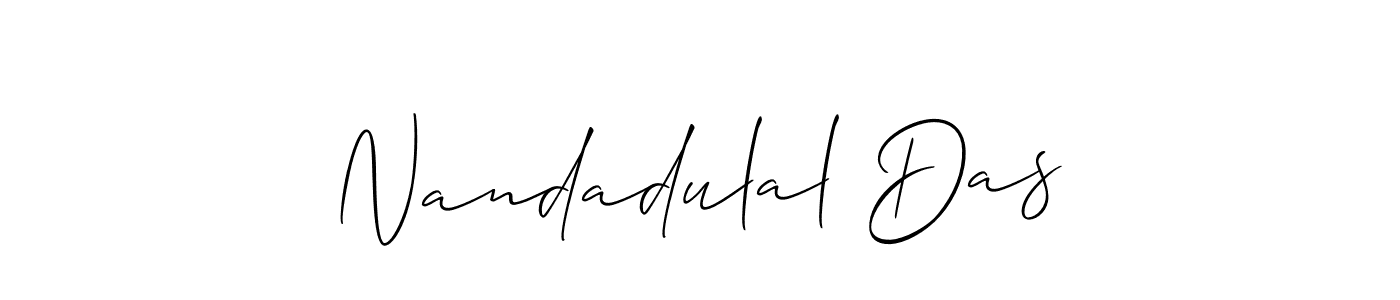 Make a short Nandadulal Das signature style. Manage your documents anywhere anytime using Allison_Script. Create and add eSignatures, submit forms, share and send files easily. Nandadulal Das signature style 2 images and pictures png