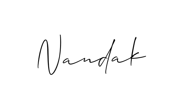 How to Draw Nandak signature style? Allison_Script is a latest design signature styles for name Nandak. Nandak signature style 2 images and pictures png