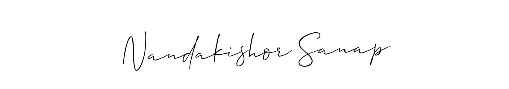 Similarly Allison_Script is the best handwritten signature design. Signature creator online .You can use it as an online autograph creator for name Nandakishor Sanap. Nandakishor Sanap signature style 2 images and pictures png
