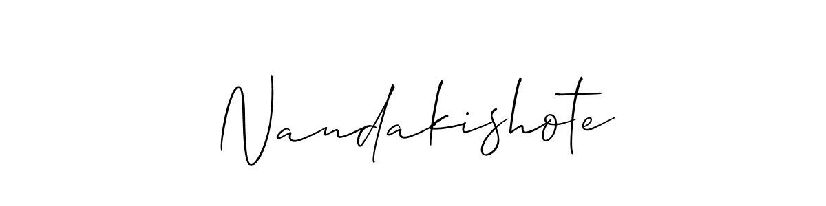 How to make Nandakishote signature? Allison_Script is a professional autograph style. Create handwritten signature for Nandakishote name. Nandakishote signature style 2 images and pictures png