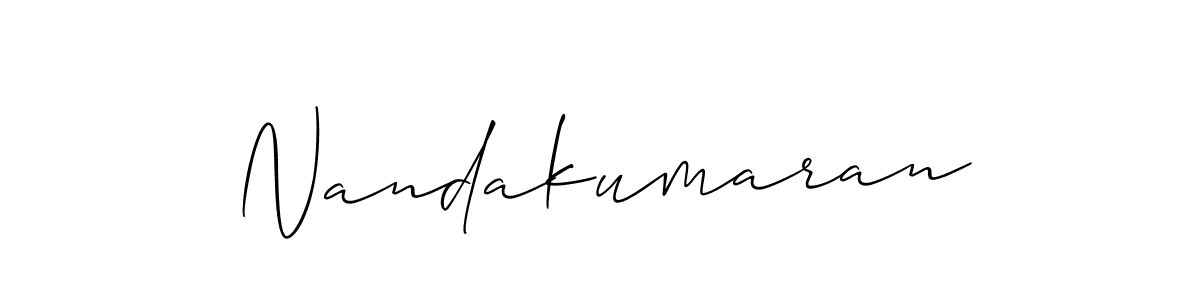 Allison_Script is a professional signature style that is perfect for those who want to add a touch of class to their signature. It is also a great choice for those who want to make their signature more unique. Get Nandakumaran name to fancy signature for free. Nandakumaran signature style 2 images and pictures png