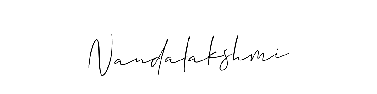 It looks lik you need a new signature style for name Nandalakshmi. Design unique handwritten (Allison_Script) signature with our free signature maker in just a few clicks. Nandalakshmi signature style 2 images and pictures png