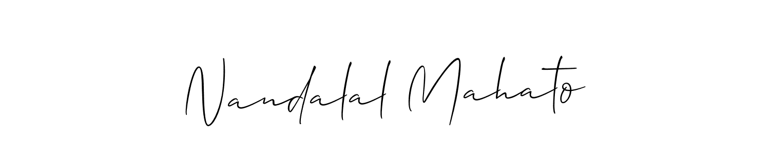 How to Draw Nandalal Mahato signature style? Allison_Script is a latest design signature styles for name Nandalal Mahato. Nandalal Mahato signature style 2 images and pictures png