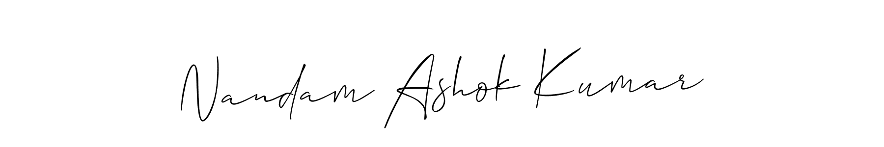 It looks lik you need a new signature style for name Nandam Ashok Kumar. Design unique handwritten (Allison_Script) signature with our free signature maker in just a few clicks. Nandam Ashok Kumar signature style 2 images and pictures png