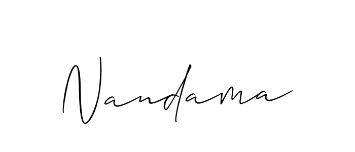 Also You can easily find your signature by using the search form. We will create Nandama name handwritten signature images for you free of cost using Allison_Script sign style. Nandama signature style 2 images and pictures png