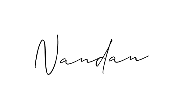 How to make Nandan signature? Allison_Script is a professional autograph style. Create handwritten signature for Nandan name. Nandan signature style 2 images and pictures png