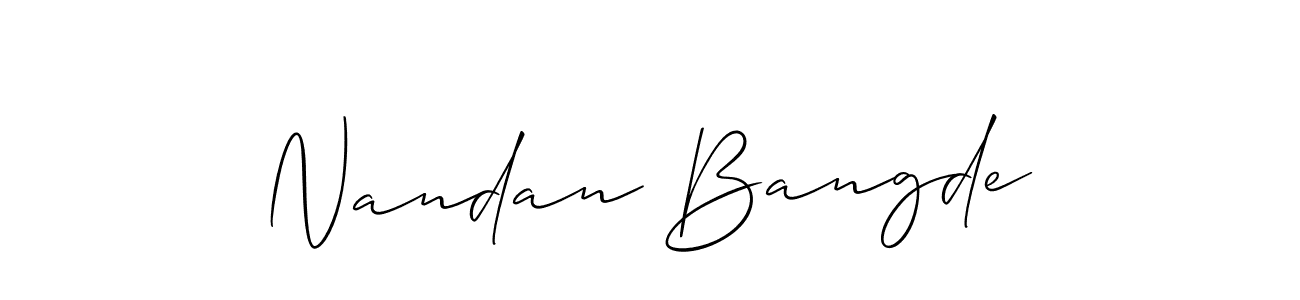 Nandan Bangde stylish signature style. Best Handwritten Sign (Allison_Script) for my name. Handwritten Signature Collection Ideas for my name Nandan Bangde. Nandan Bangde signature style 2 images and pictures png