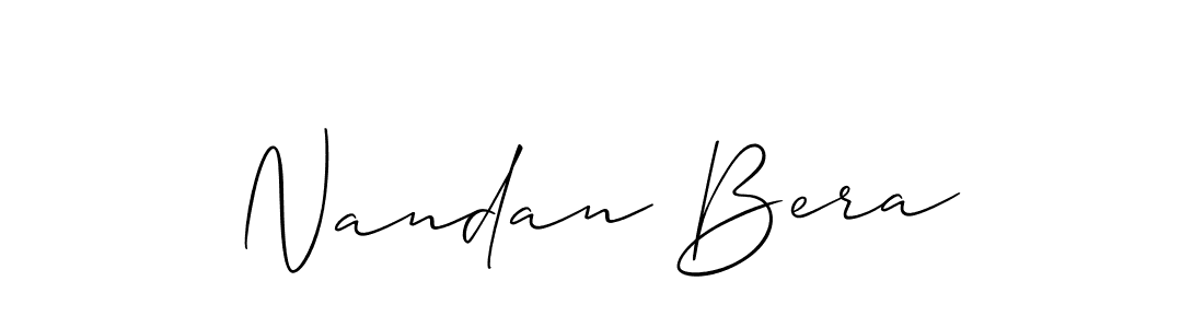 This is the best signature style for the Nandan Bera name. Also you like these signature font (Allison_Script). Mix name signature. Nandan Bera signature style 2 images and pictures png