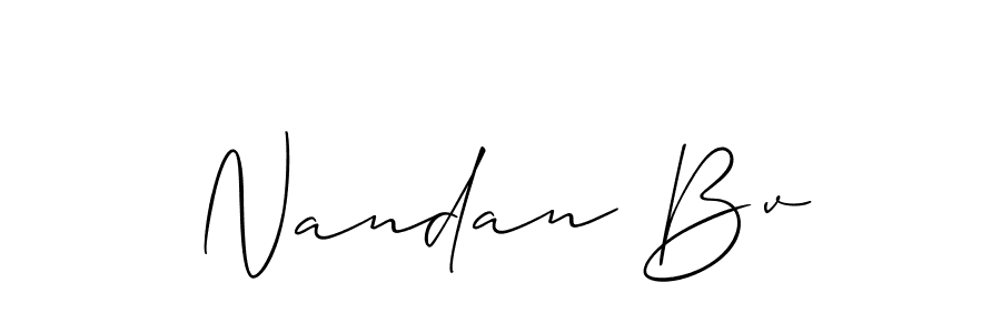 Use a signature maker to create a handwritten signature online. With this signature software, you can design (Allison_Script) your own signature for name Nandan Bv. Nandan Bv signature style 2 images and pictures png