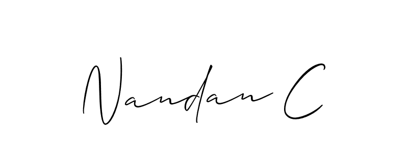 This is the best signature style for the Nandan C name. Also you like these signature font (Allison_Script). Mix name signature. Nandan C signature style 2 images and pictures png