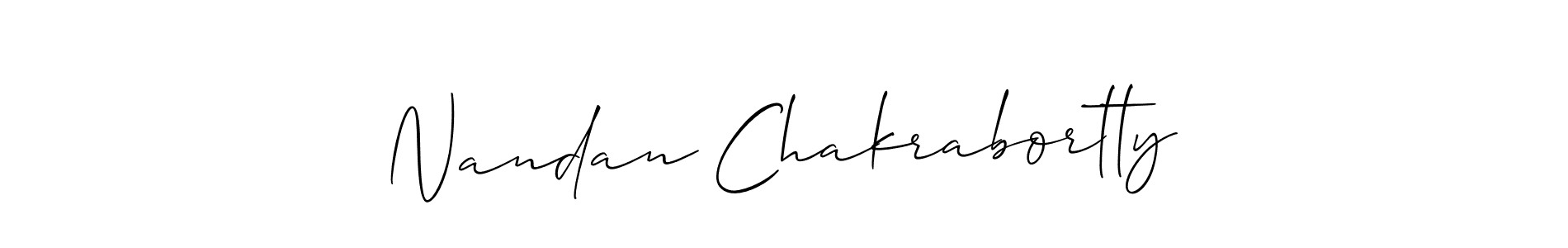 It looks lik you need a new signature style for name Nandan Chakrabortty. Design unique handwritten (Allison_Script) signature with our free signature maker in just a few clicks. Nandan Chakrabortty signature style 2 images and pictures png