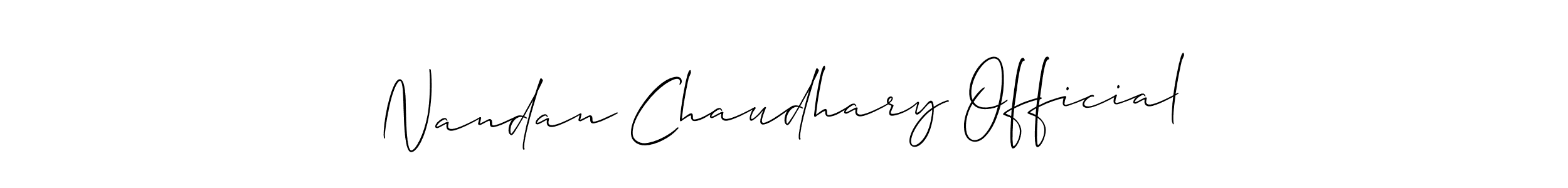 Use a signature maker to create a handwritten signature online. With this signature software, you can design (Allison_Script) your own signature for name Nandan Chaudhary Official. Nandan Chaudhary Official signature style 2 images and pictures png