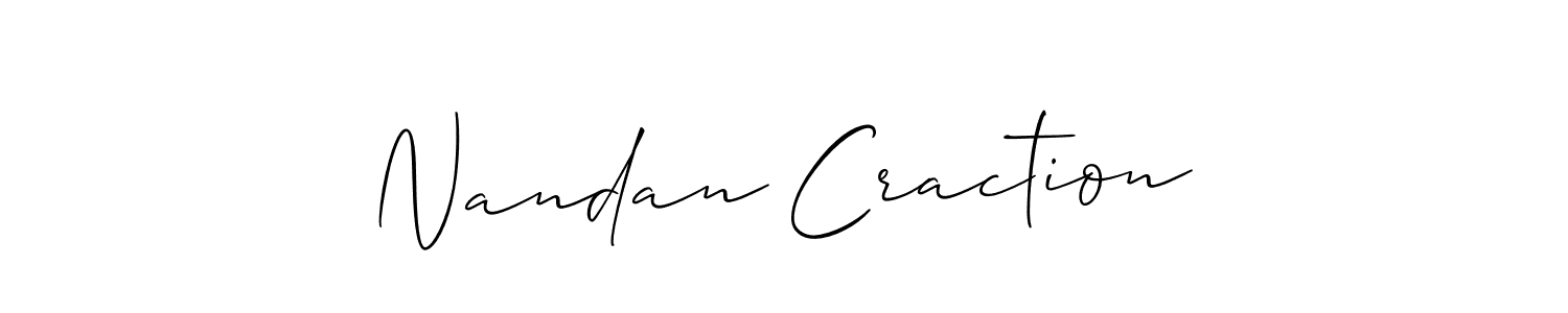 How to make Nandan Craction signature? Allison_Script is a professional autograph style. Create handwritten signature for Nandan Craction name. Nandan Craction signature style 2 images and pictures png