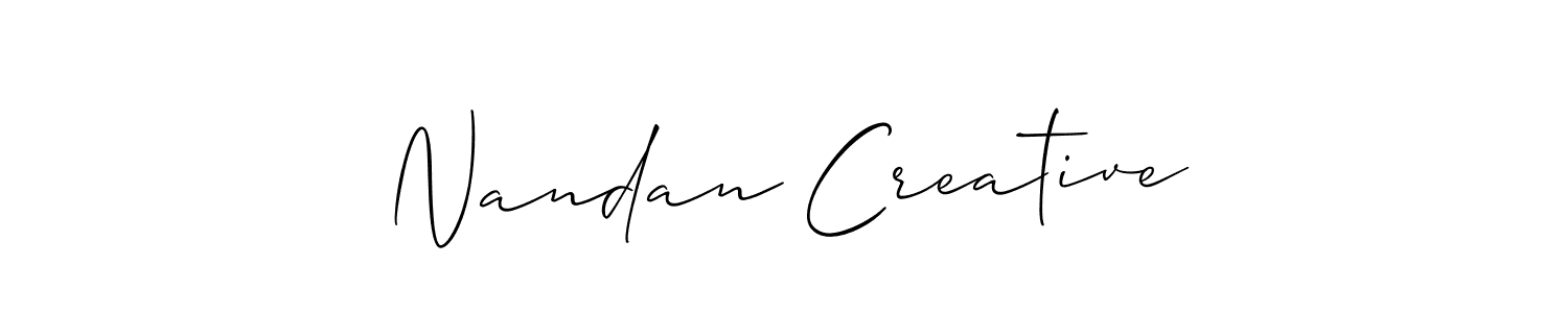 Use a signature maker to create a handwritten signature online. With this signature software, you can design (Allison_Script) your own signature for name Nandan Creative. Nandan Creative signature style 2 images and pictures png