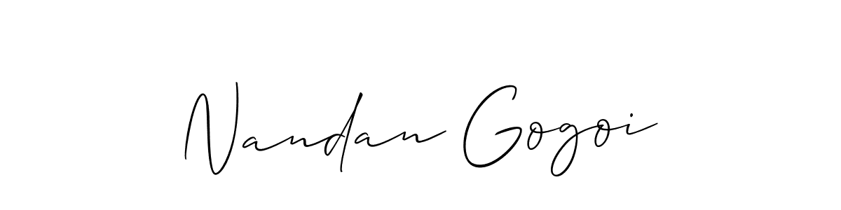 Allison_Script is a professional signature style that is perfect for those who want to add a touch of class to their signature. It is also a great choice for those who want to make their signature more unique. Get Nandan Gogoi name to fancy signature for free. Nandan Gogoi signature style 2 images and pictures png