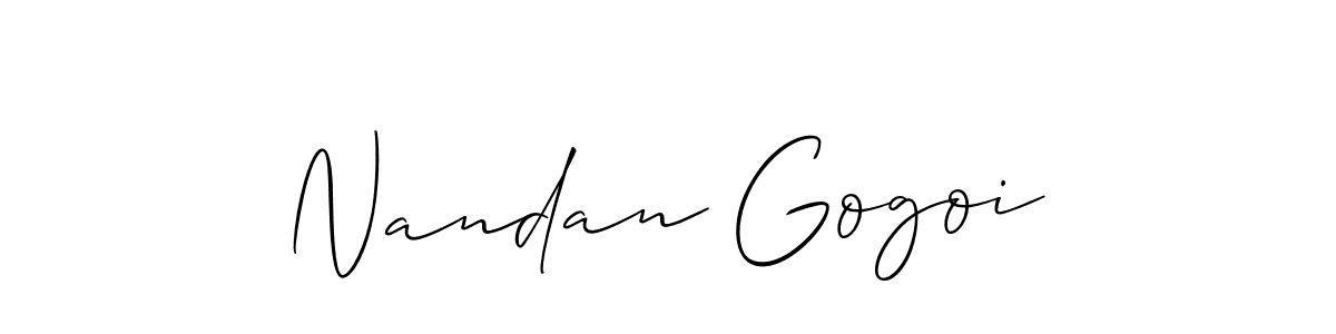 It looks lik you need a new signature style for name Nandan Gogoi. Design unique handwritten (Allison_Script) signature with our free signature maker in just a few clicks. Nandan Gogoi signature style 2 images and pictures png