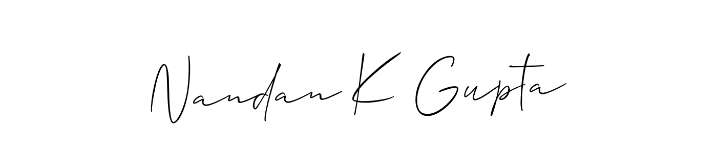 How to make Nandan K Gupta signature? Allison_Script is a professional autograph style. Create handwritten signature for Nandan K Gupta name. Nandan K Gupta signature style 2 images and pictures png