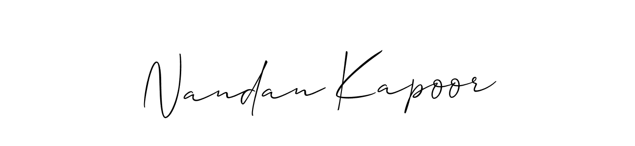 Allison_Script is a professional signature style that is perfect for those who want to add a touch of class to their signature. It is also a great choice for those who want to make their signature more unique. Get Nandan Kapoor name to fancy signature for free. Nandan Kapoor signature style 2 images and pictures png