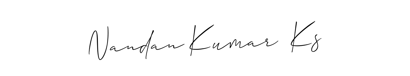 Make a short Nandan Kumar  Ks signature style. Manage your documents anywhere anytime using Allison_Script. Create and add eSignatures, submit forms, share and send files easily. Nandan Kumar  Ks signature style 2 images and pictures png