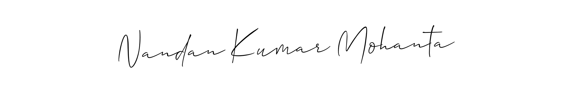 The best way (Allison_Script) to make a short signature is to pick only two or three words in your name. The name Nandan Kumar Mohanta include a total of six letters. For converting this name. Nandan Kumar Mohanta signature style 2 images and pictures png