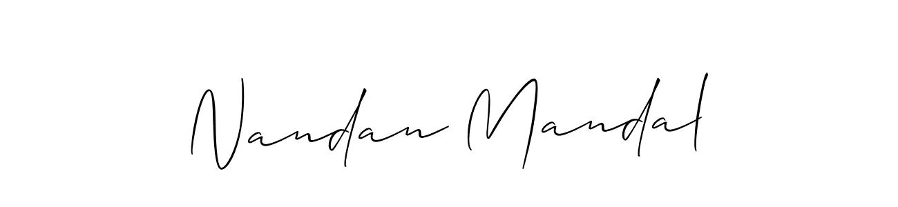 How to Draw Nandan Mandal signature style? Allison_Script is a latest design signature styles for name Nandan Mandal. Nandan Mandal signature style 2 images and pictures png