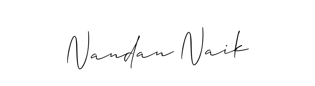 Create a beautiful signature design for name Nandan Naik. With this signature (Allison_Script) fonts, you can make a handwritten signature for free. Nandan Naik signature style 2 images and pictures png