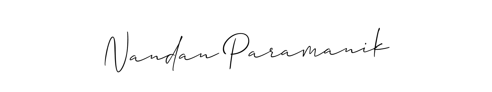 Nandan Paramanik stylish signature style. Best Handwritten Sign (Allison_Script) for my name. Handwritten Signature Collection Ideas for my name Nandan Paramanik. Nandan Paramanik signature style 2 images and pictures png