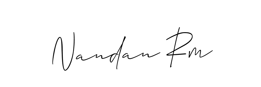 You should practise on your own different ways (Allison_Script) to write your name (Nandan Rm) in signature. don't let someone else do it for you. Nandan Rm signature style 2 images and pictures png