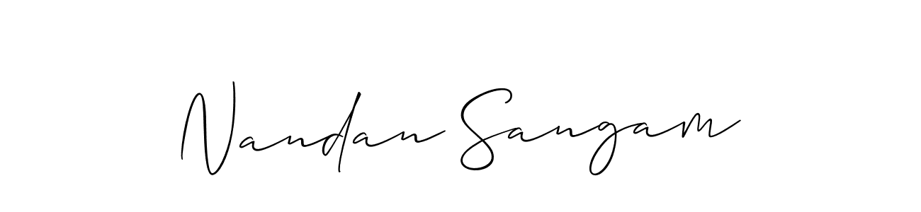 You should practise on your own different ways (Allison_Script) to write your name (Nandan Sangam) in signature. don't let someone else do it for you. Nandan Sangam signature style 2 images and pictures png