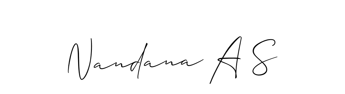 Also You can easily find your signature by using the search form. We will create Nandana A S name handwritten signature images for you free of cost using Allison_Script sign style. Nandana A S signature style 2 images and pictures png